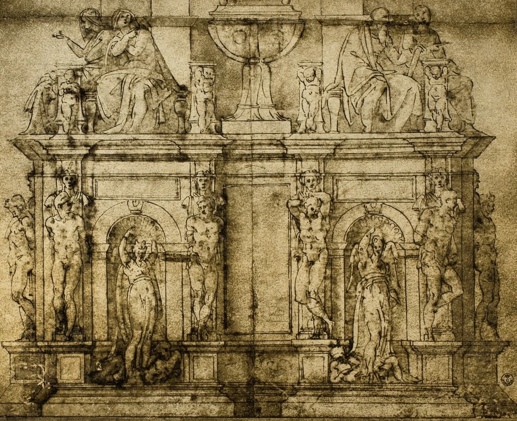 La tomba di Papa Giulo II - Gabinetto dei Disegni e Stampe, Galleria Degli Uffizi, Firenze